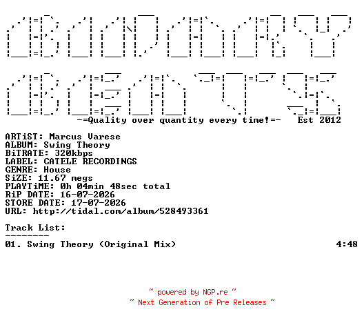 NFO for the release Marcus_Varese-Swing_Theory-(CTE125)-SINGLE-WEB-2026-BB by BB