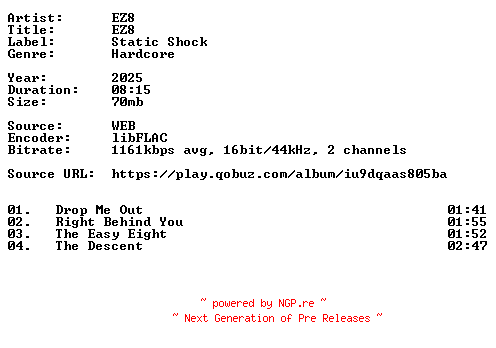 NFO for the release EZ8-EZ8-16BIT-WEB-FLAC-2025-VEXED by VEXED
