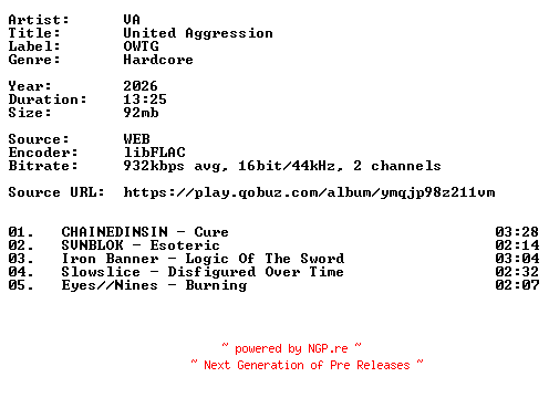 NFO for the release VA-United_Aggression-16BIT-WEB-FLAC-2026-VEXED by VEXED