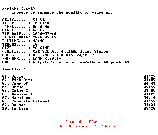 NFO for the release Gi_Gi-In_Lieu-WEB-2026-ENRiCH by ENRiCH