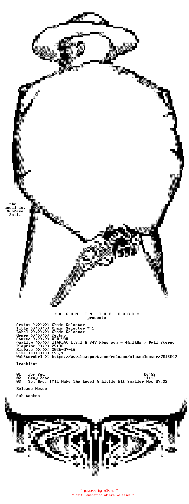 NFO for the release Chain_Selector-Chain_Selector_1-(CHASEL001)-16BIT-WEB-FLAC-2026-AGITB by AGITB