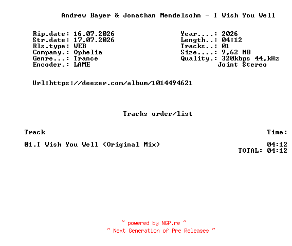 NFO for the release Andrew_Bayer_And_Jonathan_Mendelsohn_-_I_Wish_You_Well_(Original_Mix)-SINGLE-WEB-2026-FMC by FMC