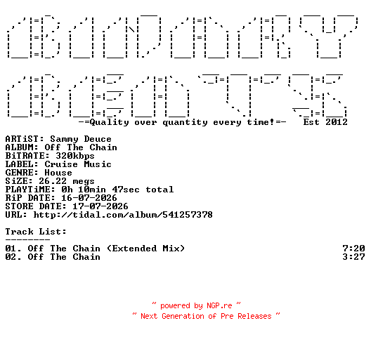 NFO for the release Sammy_Deuce-Off_The_Chain-(CMS580)-WEB-2026-BB by BB