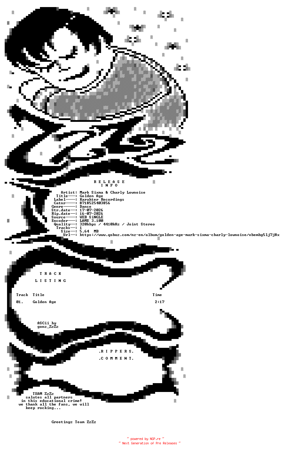 NFO for the release Mark_Sixma_and_Charly_Lownoise_-_Golden_Age-(8718525403856)-SINGLE-WEB-2026-ZzZz by ZzZz