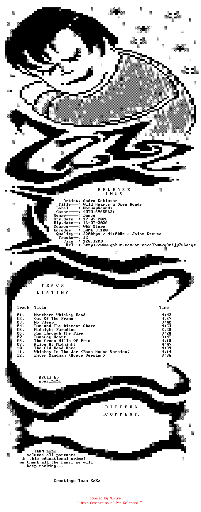 NFO for the release Andre_Schluter_-_Wild_Hearts_and_Open_Roads-(4070169655621)-WEB-2026-ZzZz by ZzZz