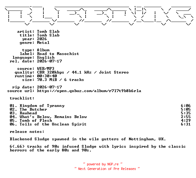 NFO for the release Tomb_Slab-Tomb_Slab-WEB-2026-BLEEDiNG by BLEEDiNG