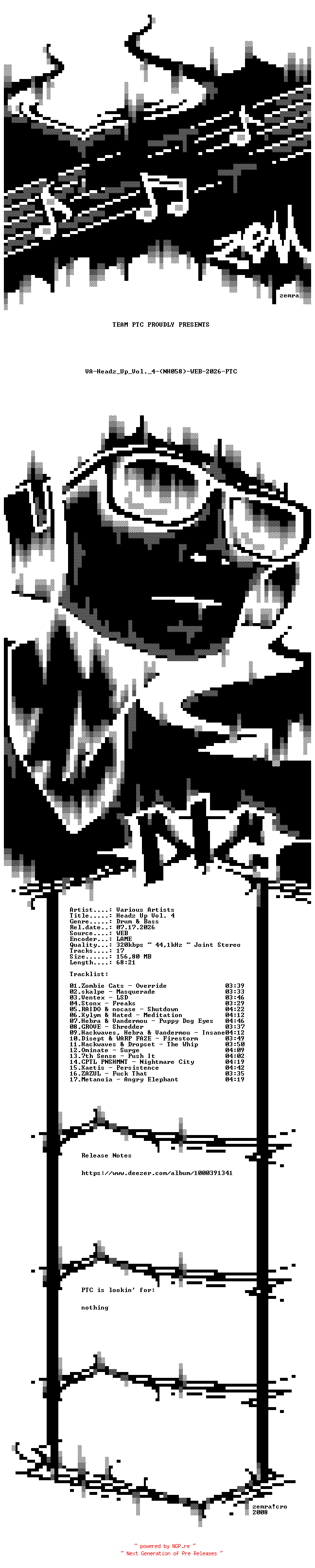 NFO for the release VA-Headz_Up_Vol._4-(NH058)-WEB-2026-PTC by PTC