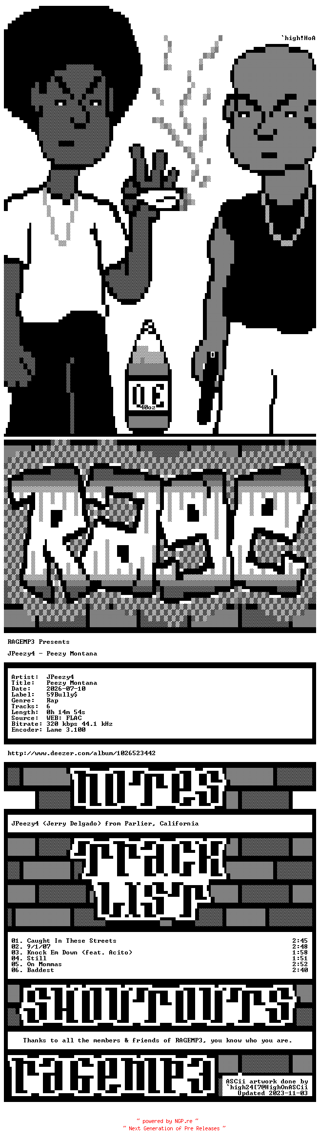 NFO for the release JPeezy4-Peezy_Montana-EP-WEB-2026-RAGEMP3 by RAGEMP3
