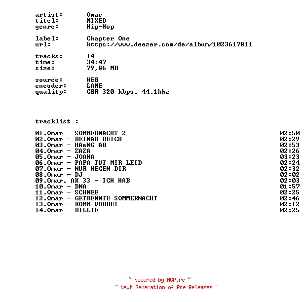 NFO for the release Omar_-_MIXED-WEB-DE-2026-BITCOINS by BITCOINS