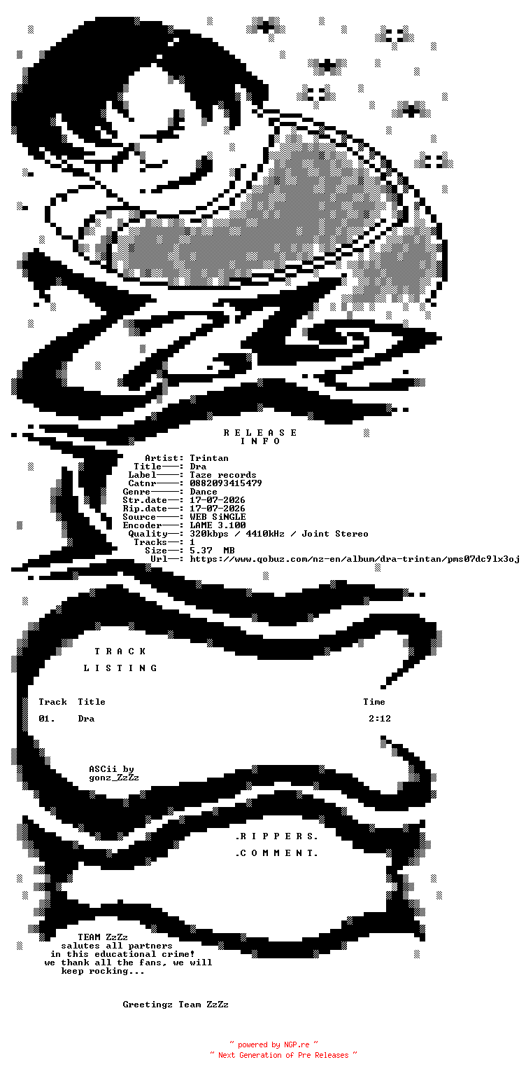 NFO for the release Trintan_-_Dra-(0882093415479)-SINGLE-WEB-SW-2026-ZzZz by ZzZz
