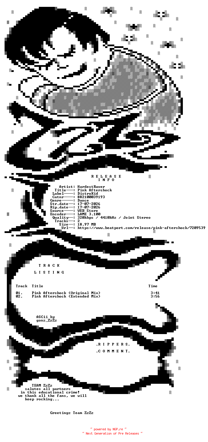 NFO for the release HardestRaver_-_Pink_Aftershock-(882100039193)-WEB-2026-ZzZz by ZzZz