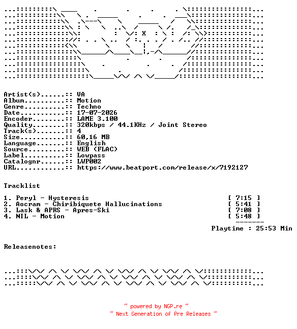 NFO for the release VA-Motion-LWP002-WEB-2026-WAV by WAV