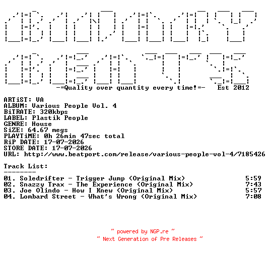 NFO for the release VA-Various_People_Vol._4-(PPR19)-WEB-2026-BB by BB