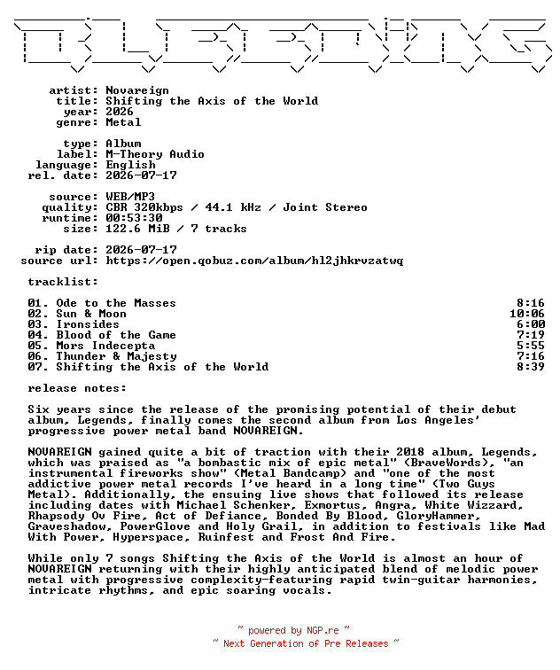 NFO for the release Novareign-Shifting_the_Axis_of_the_World-WEB-2026-BLEEDiNG_iNT by BLEEDiNG_iNT