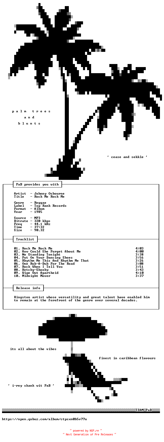 NFO for the release Johnny_Osbourne-Rock_Me_Rock_Me-WEB-1985-PaB by PaB