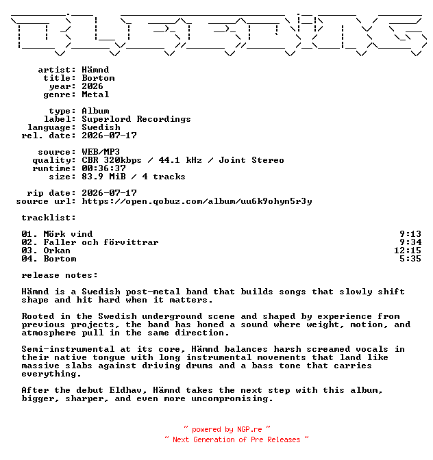 NFO for the release Haemnd-Bortom-SE-WEB-2026-BLEEDiNG by BLEEDiNG