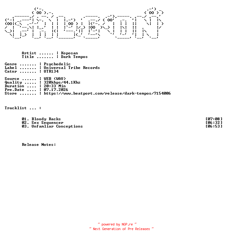 NFO for the release Koposan-Dark_Tempos-(UTR134)-WEB-2026-FALCON by FALCON