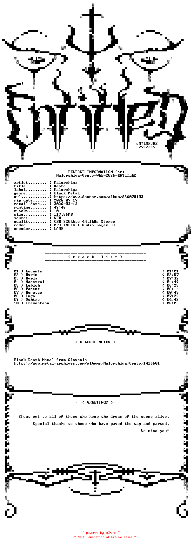 NFO for the release Malorshiga-Vento-WEB-2026-ENTiTLED by ENTiTLED