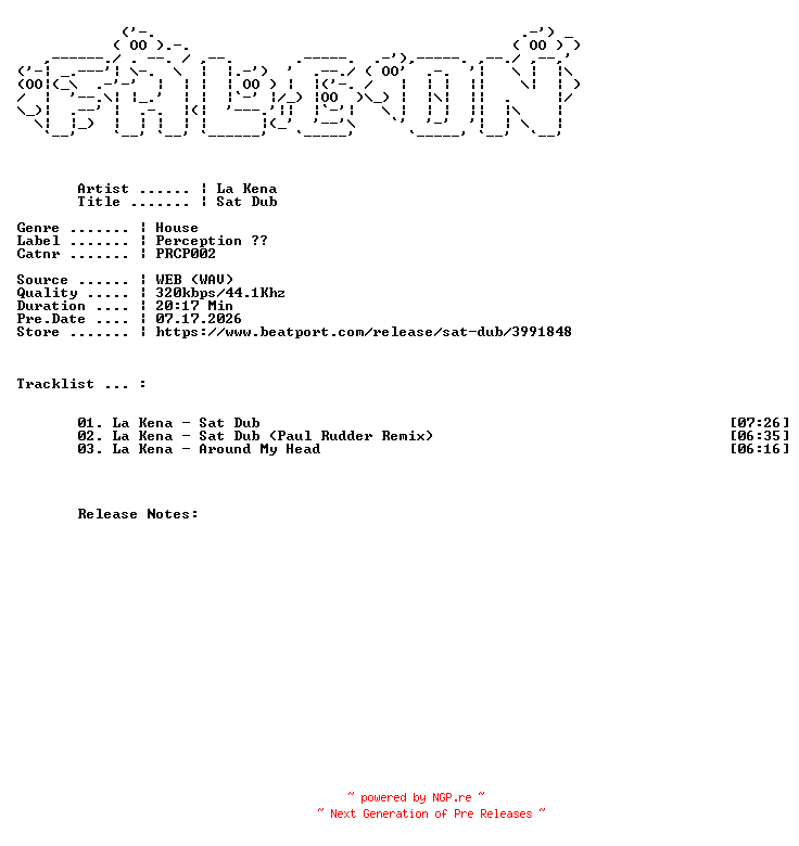 NFO for the release La_Kena-Sat_Dub-(PRCP002)-WEB-2023-FALCON by FALCON