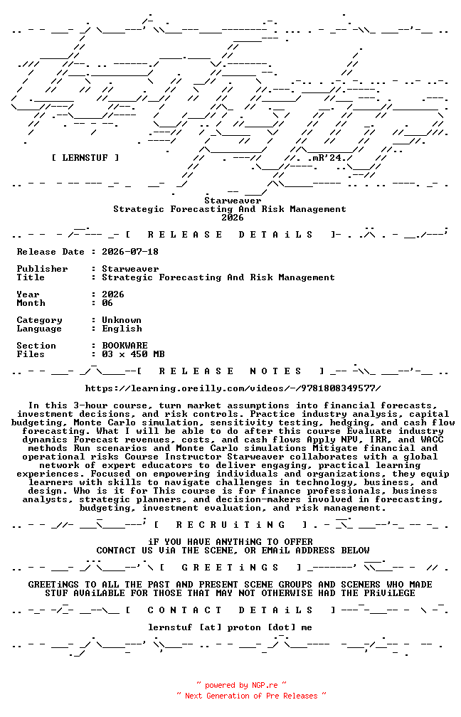NFO for the release Starweaver.-.Strategic.Forecasting.And.Risk.Management.2026.BOOKWARE-LERNSTUF by LERNSTUF