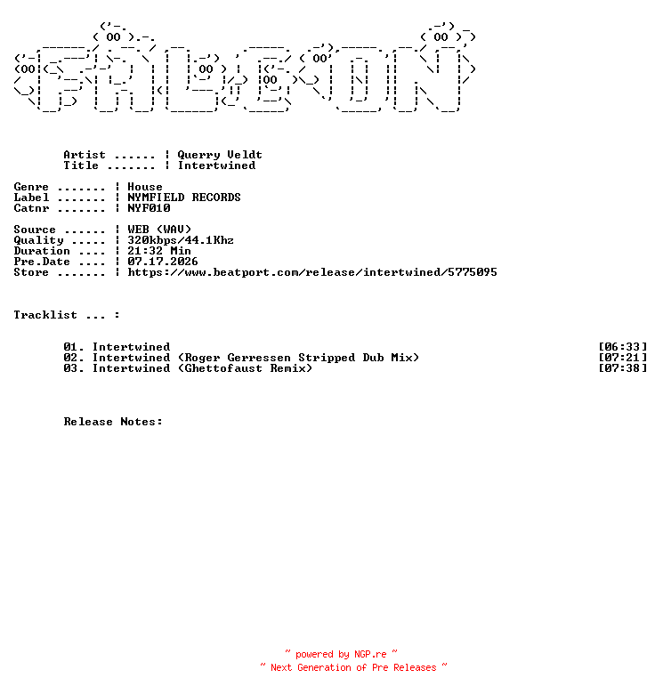 NFO for the release Querry_Veldt-Intertwined-(NYF010)-WEB-2026-FALCON by FALCON