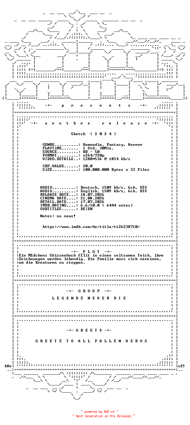 NFO for the release Sketch.2024.German.DL.720p.BluRay.x264-TM by TM