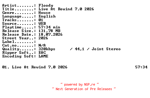 NFO for the release Floody-Live_At_Rewind_7.0_2026-WEB-2026-XTC_iNT by XTC_iNT