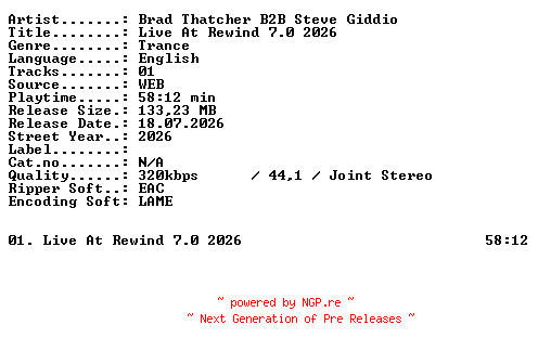NFO for the release Brad_Thatcher_B2B_Steve_Giddio-Live_At_Rewind_7.0_2026-WEB-2026-XTC_iNT by XTC_iNT