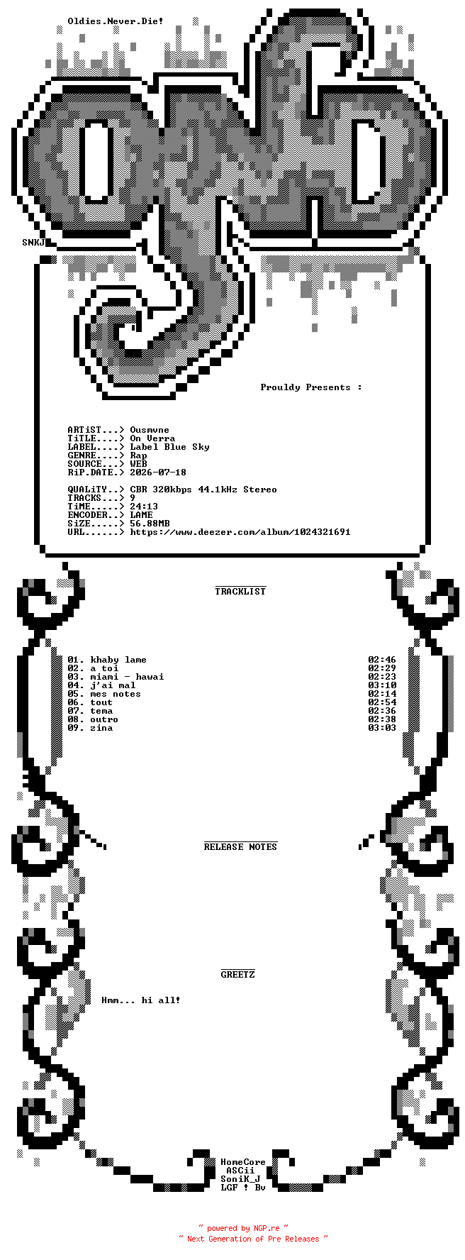 NFO for the release Ousmvne-On_Verra-WEB-FR-2026-OND by OND