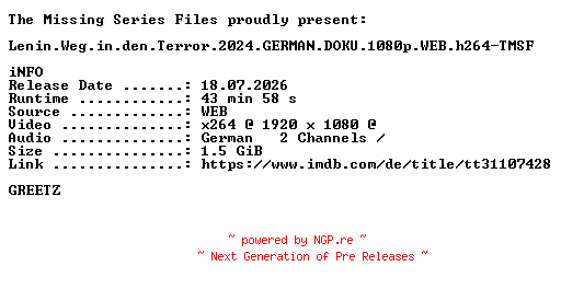 NFO for the release Lenin.Weg.in.den.Terror.2024.GERMAN.DOKU.1080p.WEB.h264-TMSF by TMSF