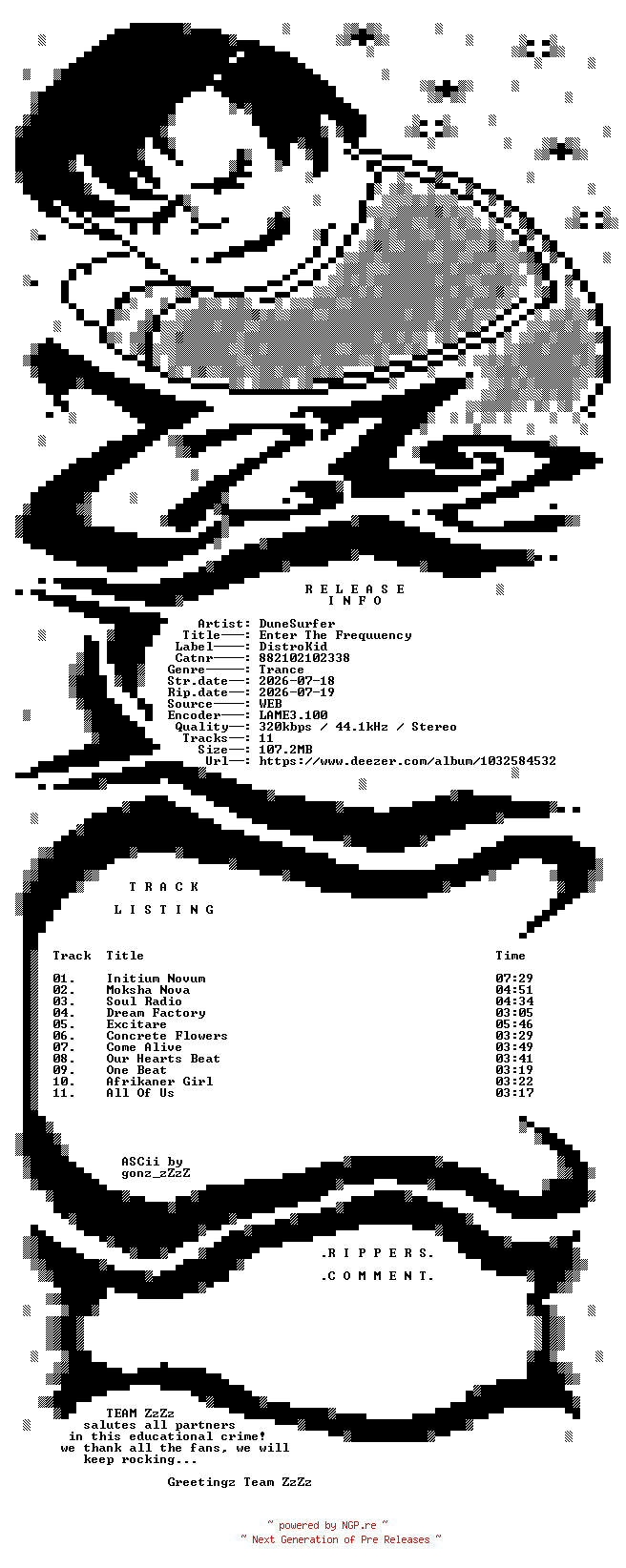 NFO for the release DuneSurfer_-_Enter_The_Frequuency-(882102102338)-WEB-2026-ZzZz by ZzZz
