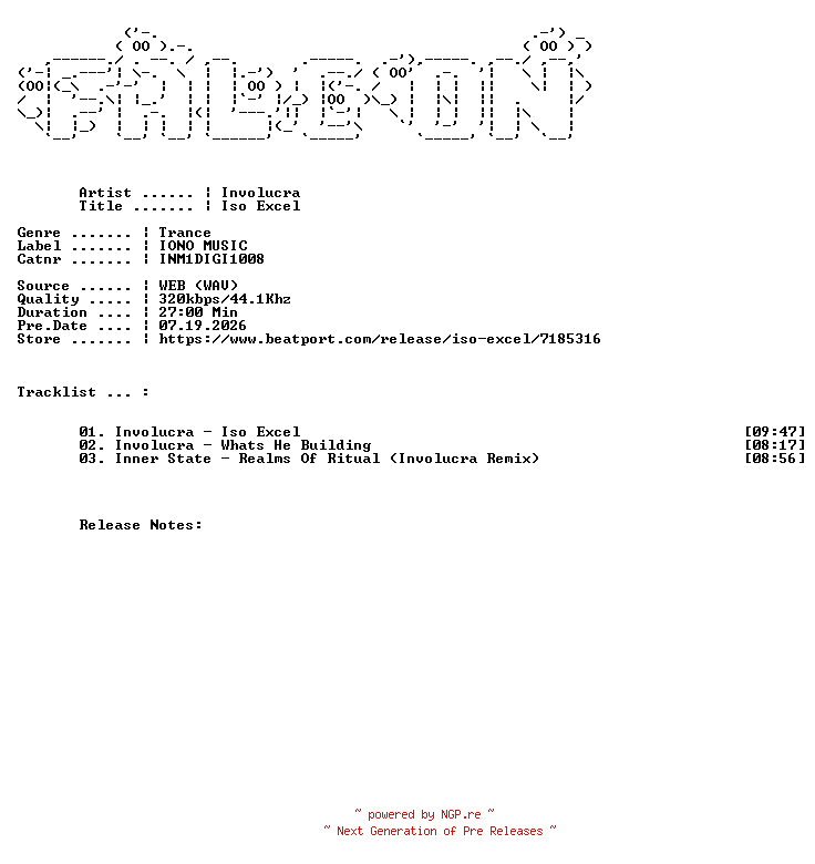 NFO for the release Involucra-Iso_Excel-(INM1DIGI1008)-WEB-2026-FALCON by FALCON