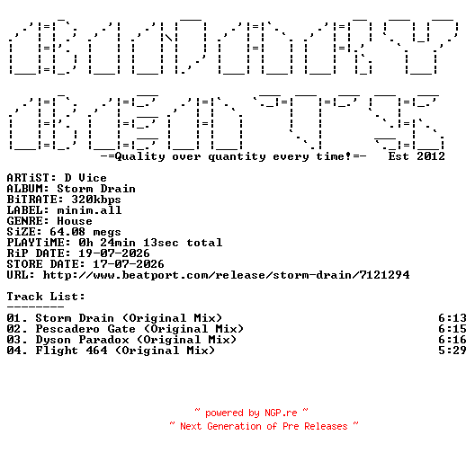 NFO for the release D_Vice-Storm_Drain-(MINIMALL277)-WEB-2026-BB by BB