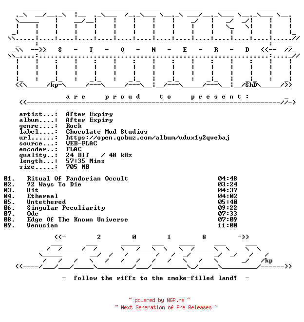 NFO for the release After_Expiry-After_Expiry-24BIT-WEB-FLAC-2026-STONERD by STONERD