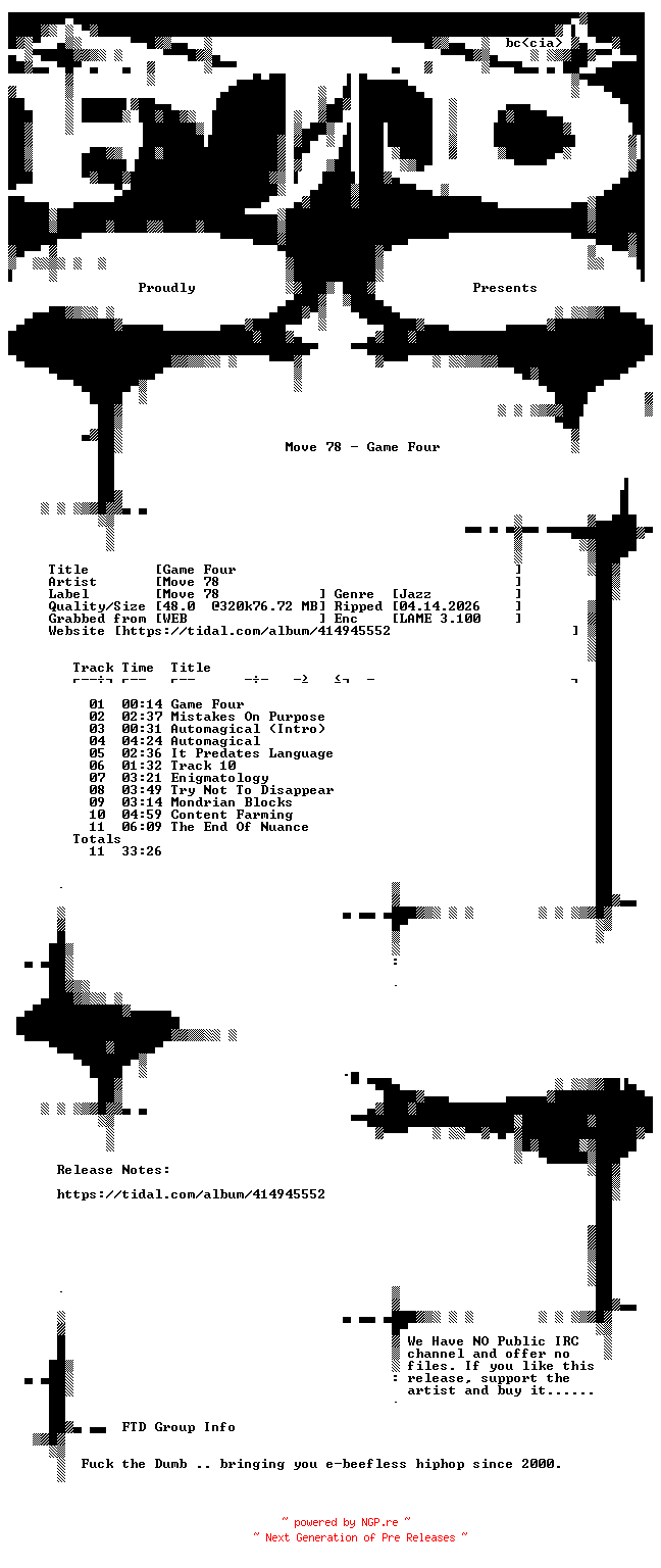 NFO for the release Move_78-Game_Four-WEB-2025-FTD by FTD