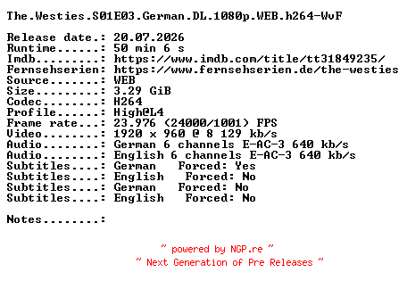 NFO for the release The.Westies.S01E03.German.DL.1080p.WEB.h264-WvF by WvF