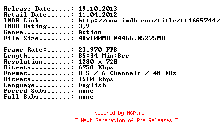NFO for the release Iron.Soldier.2010.720p.BluRay.x264-RoundRobin by RoundRobin