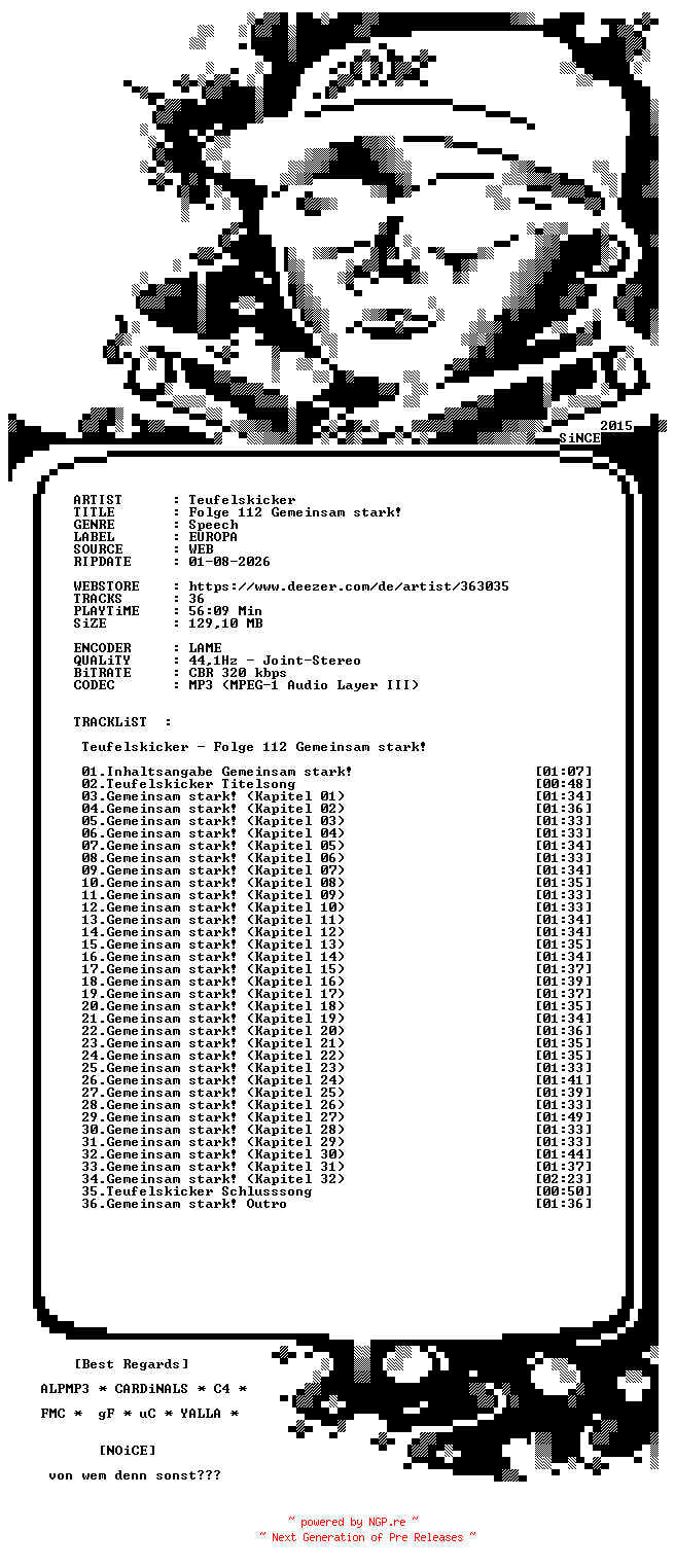 NFO for the release Teufelskicker_-_Folge_112_Gemeinsam_stark-AUDIOBOOK-WEB-DE-2026-NOiCE by NOiCE