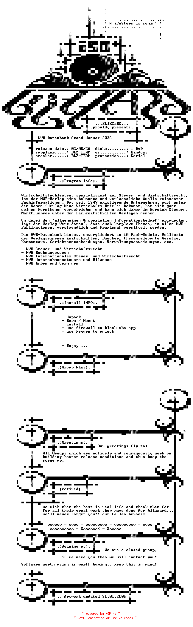 NFO for the release NWB.Datenbank.Stand.Januar.2026.German-BLZiSO by BLZiSO
