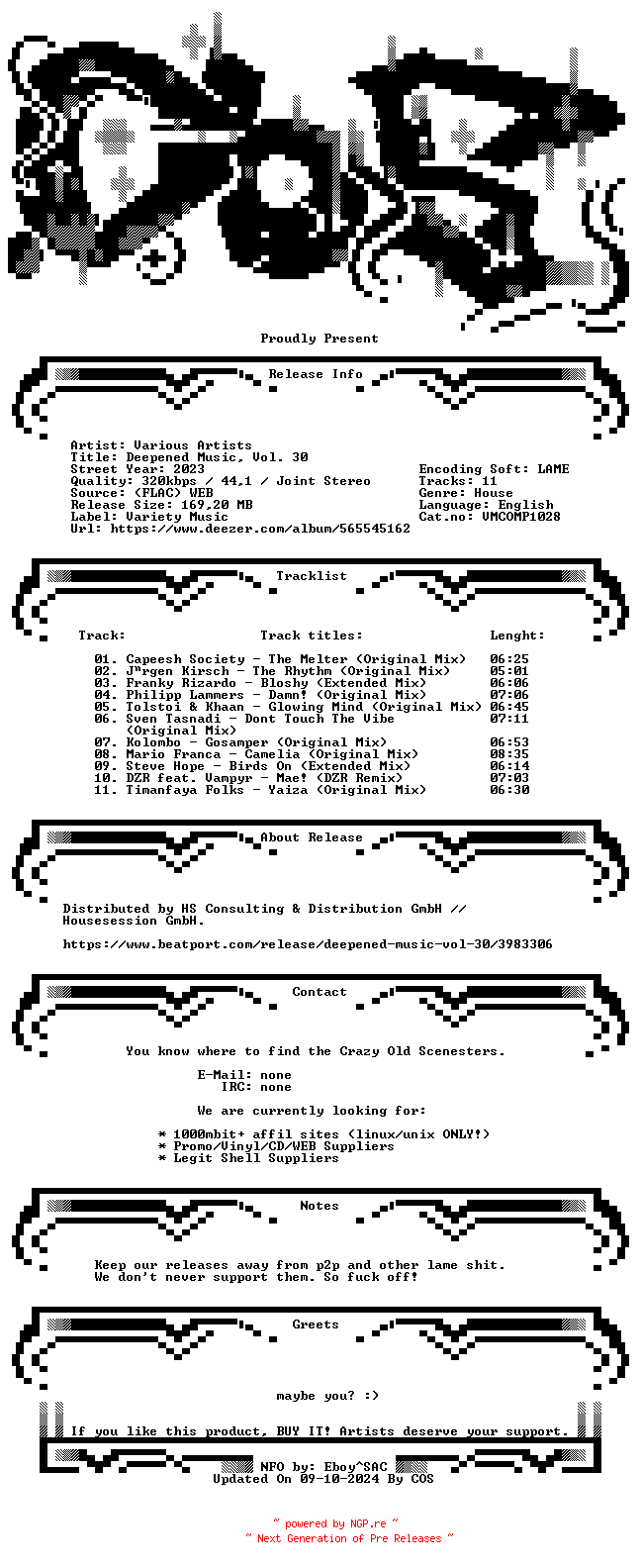 NFO for the release VA-Deepened_Music_Vol._30-(VMCOMP1028)-WEB-2023-COS by COS