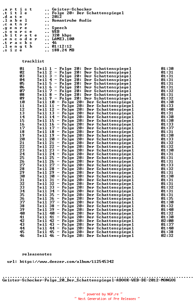 NFO for the release Geister-Schocker-Folge_020_Der_Schattenspiegel-ABOOK-WEB-DE-2012-MONGOS by MONGOS