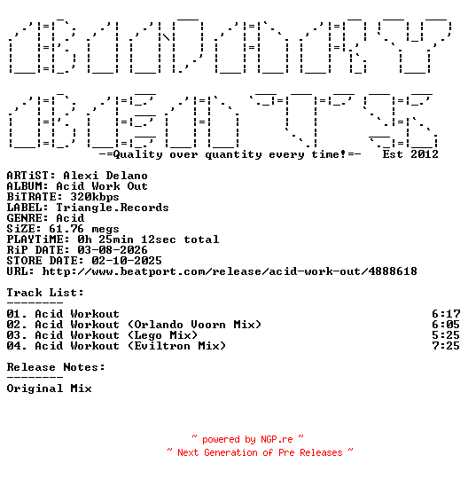NFO for the release Alexi_Delano-Acid_Work_Out-(TRIREC017)-WEB-2025-BB by BB