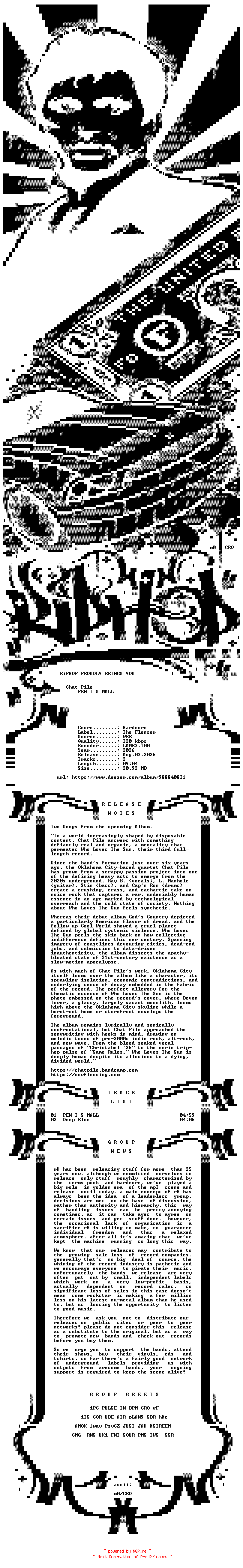 NFO for the release Chat_Pile-PEN_I_S_MALL-SINGLE-WEB-2026-rH_iNT by rH_iNT