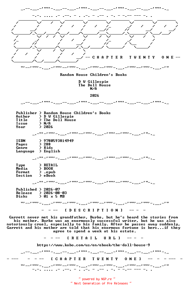 NFO for the release D.W.Gillespie.-.The.Doll.House.2026.RETAIL.EPUB.eBook-CTO by CTO