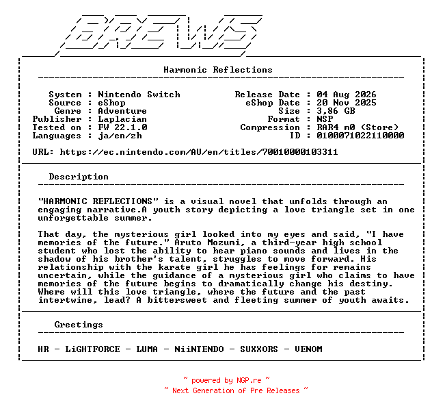 NFO for the release Harmonic_Reflections_NSW-BREWS by BREWS