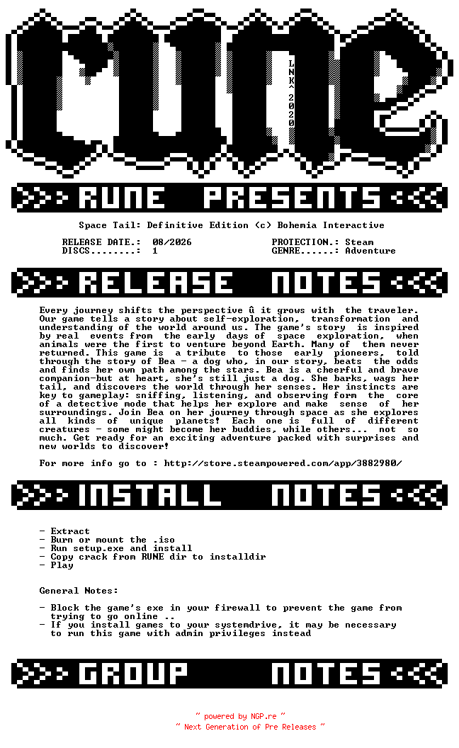 NFO for the release Space.Tail.Definitive.Edition-RUNE by RUNE