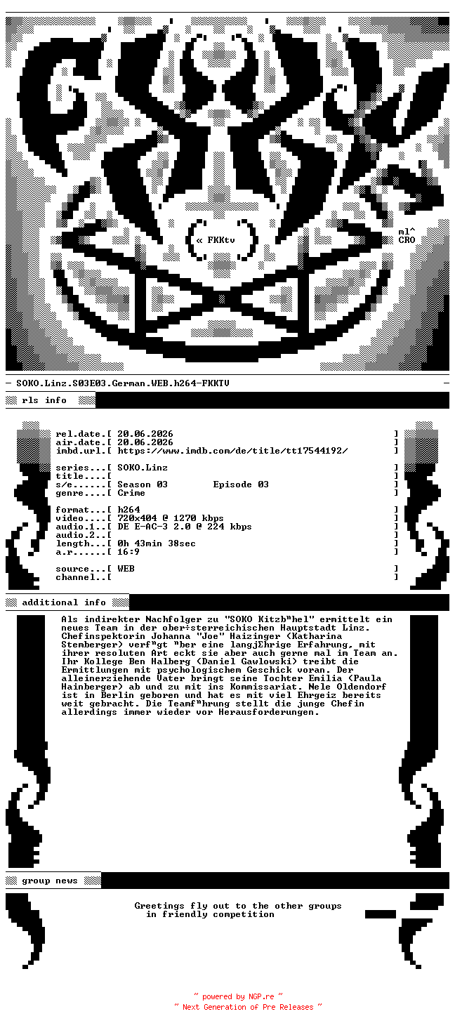 NFO for the release SOKO.Linz.S03E03.German.WEB.h264-FKKTV by FKKTV
