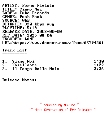 NFO for the release Porno_Riviste-Siamo_Noi-WEB-IT-2003-SDR by SDR