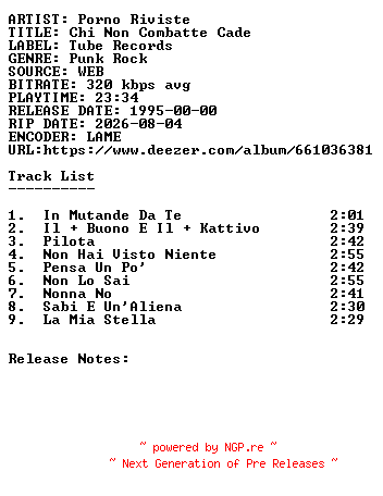 NFO for the release Porno_Riviste-Chi_Non_Combatte_Cade-WEB-IT-1995-SDR by SDR
