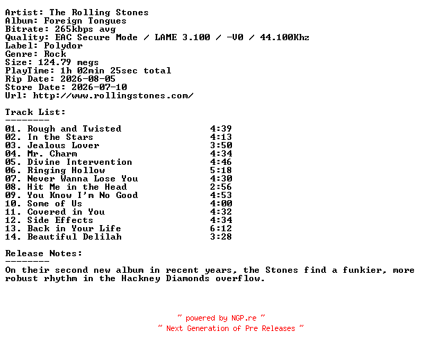 NFO for the release The_Rolling_Stones-Foreign_Tongues-2026-404 by 404